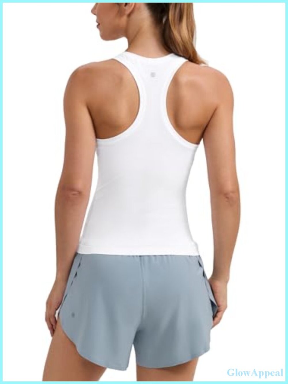 Seamless Racerback Tank Top Waist Length Slim Fit Running Training